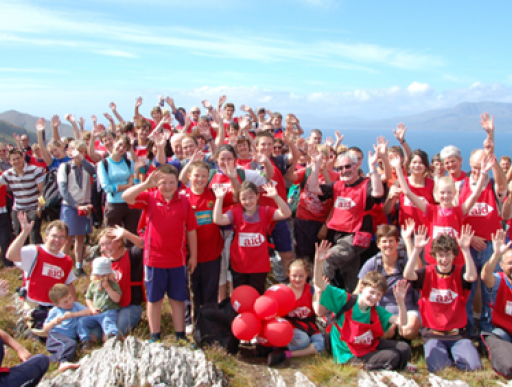 group photo on top of mountain
